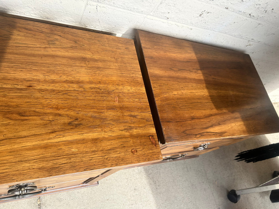 2 drawer pecan solid wood Bassett Furniture vintage nightstands 33877