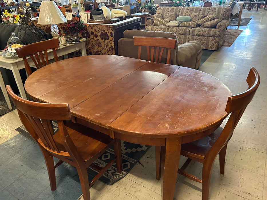 Dining table with 4 chairs and 2 leaves 5pc set 34414