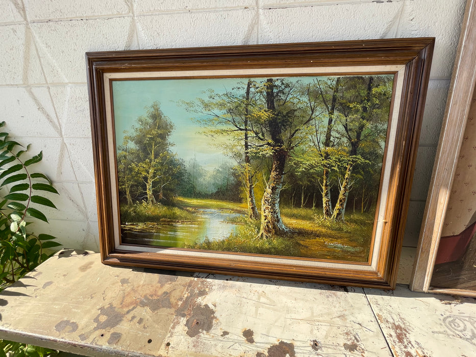 River forest framed painting picture 31440