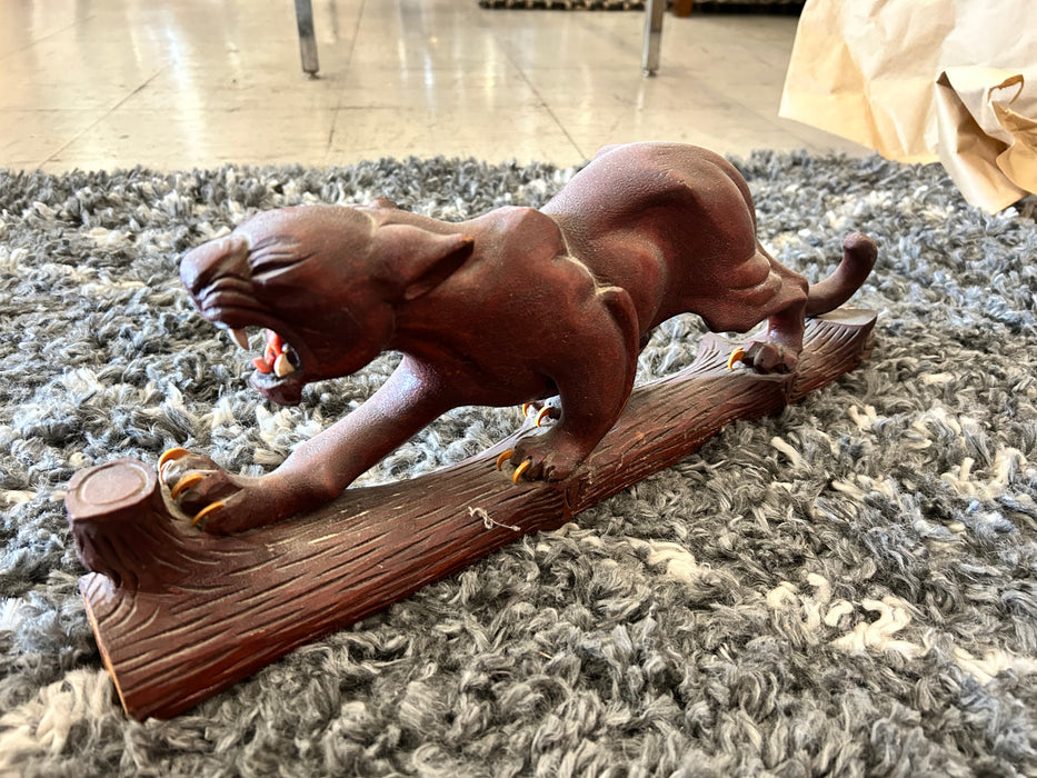 Vintage Chinese woodenware cheetah 33888