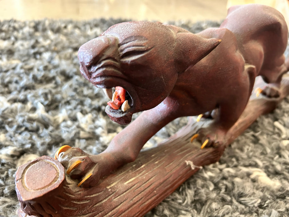 Vintage Chinese woodenware cheetah 33888