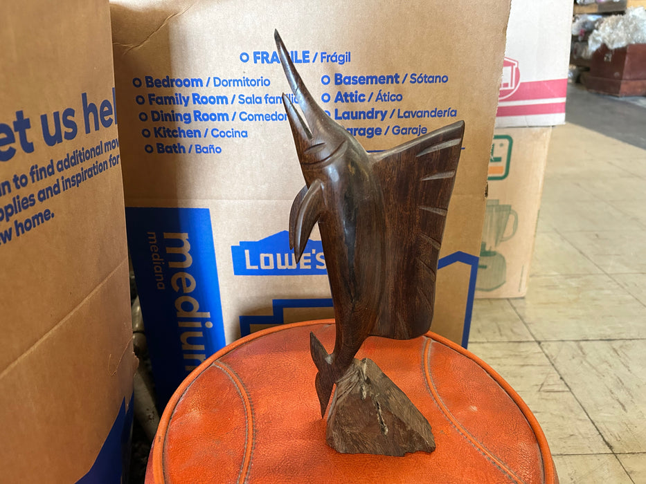 Hand carved ironwood sailfish marlin statue 33892