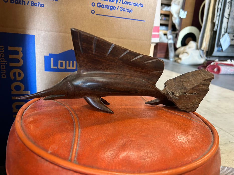 Hand carved ironwood sailfish marlin statue 33892