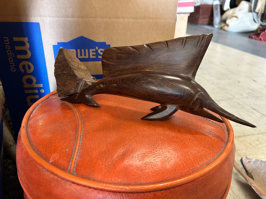Hand carved ironwood sailfish marlin statue 33892