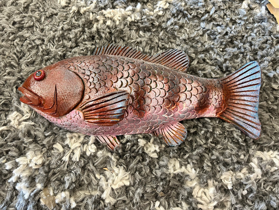 Hand painted wall hanging fish decor 33894