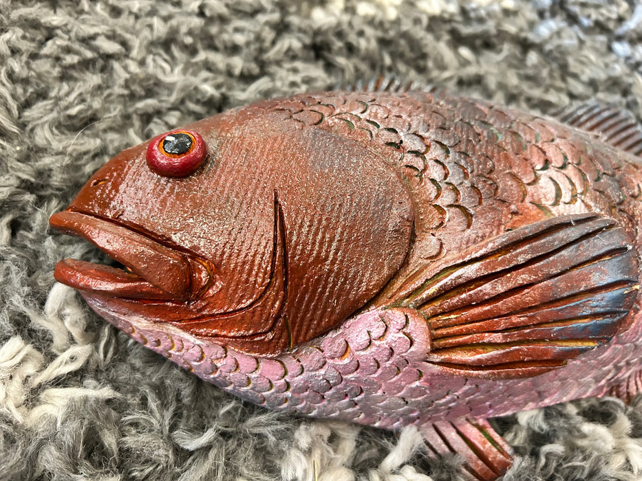 Hand painted wall hanging fish decor 33894