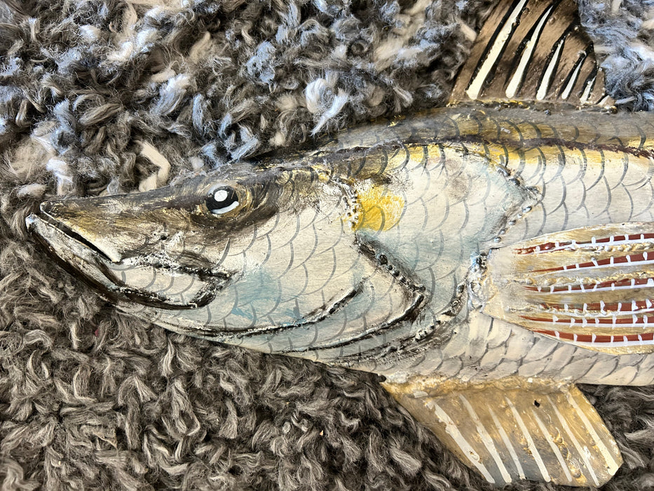 Metal wall hanging fish decor 33895