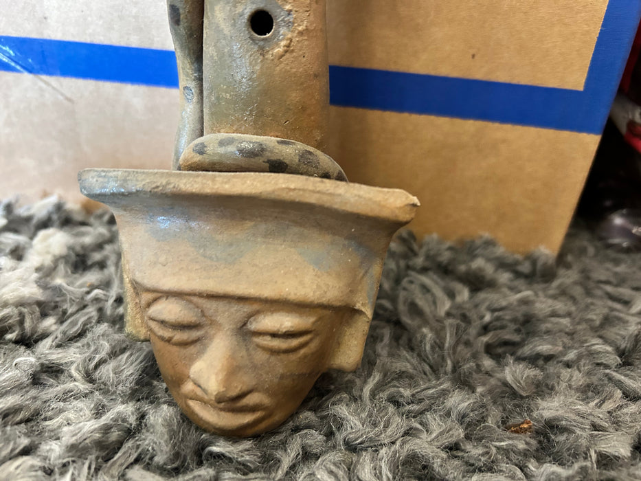 Vintage aztec mayan pottery flute 33897