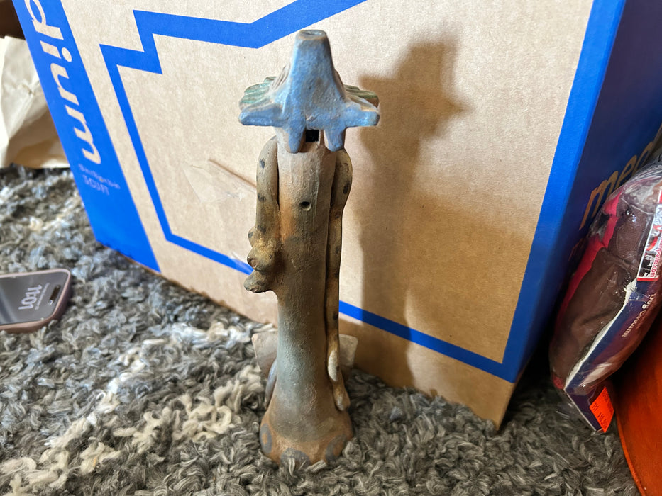 Vintage aztec mayan pottery flute 33897