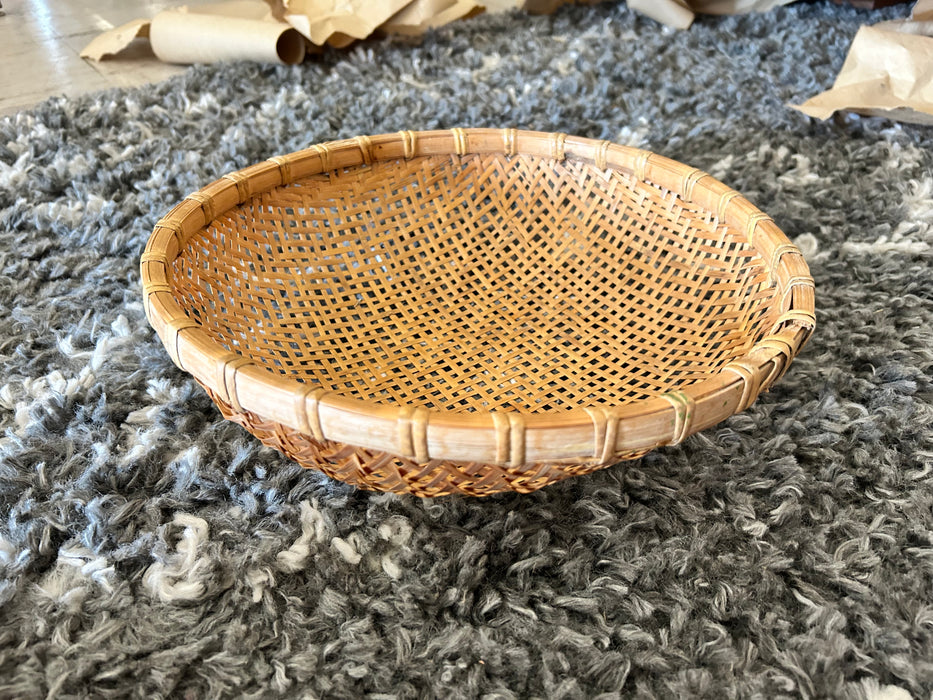 Vintage woven winnowing basket 33900
