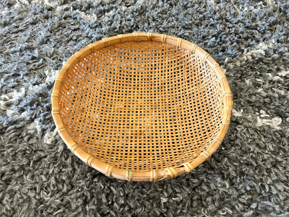Vintage woven winnowing basket 33900