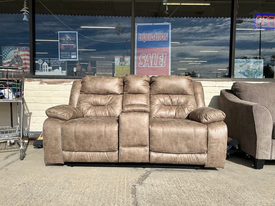 Peak Living manual reclining loveseat with console 34462