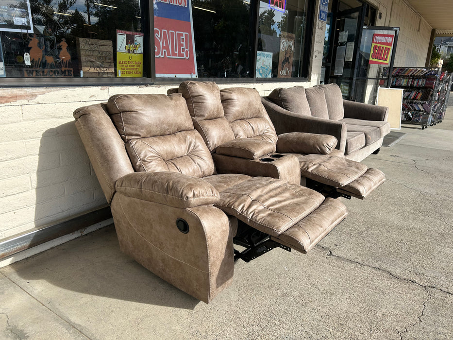 Peak Living manual reclining loveseat with console 34462