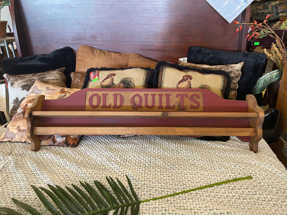 Old quilts wood wall shelf 33010