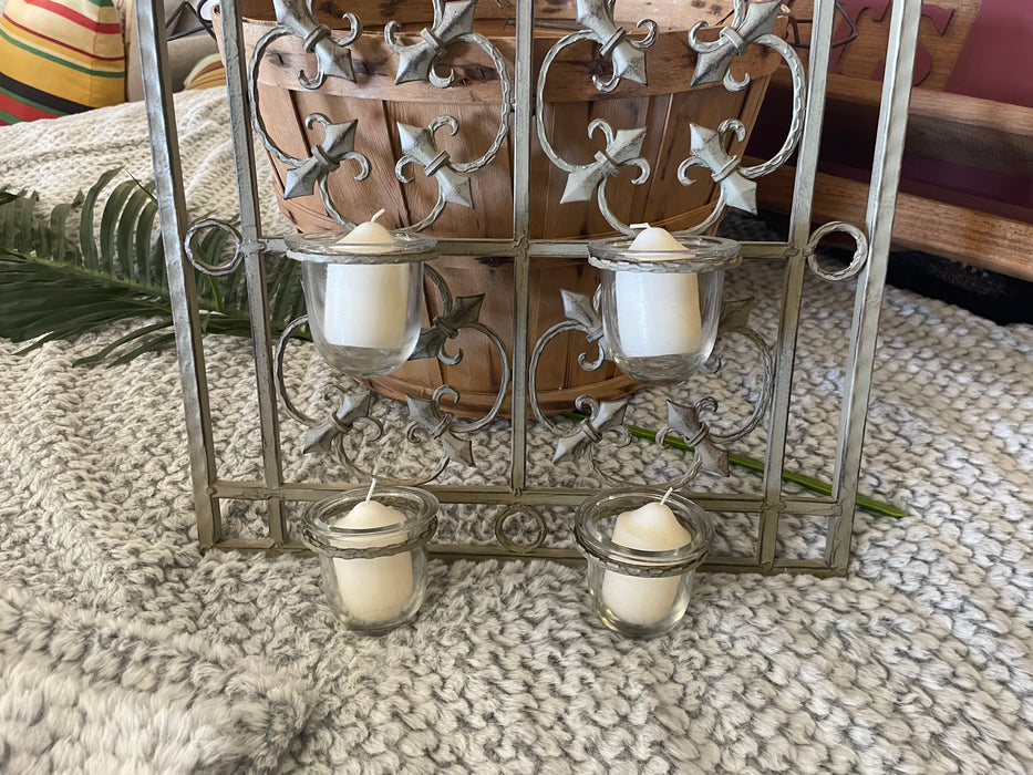 Metal wall 4 candle holder 33003