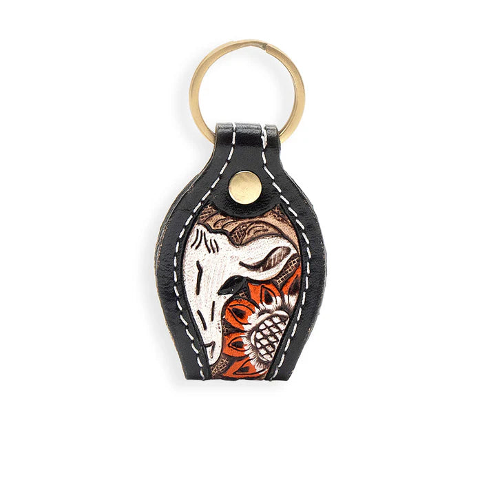 Hi There Hand-tooled Leather Key Fob NEW MY-S-9840