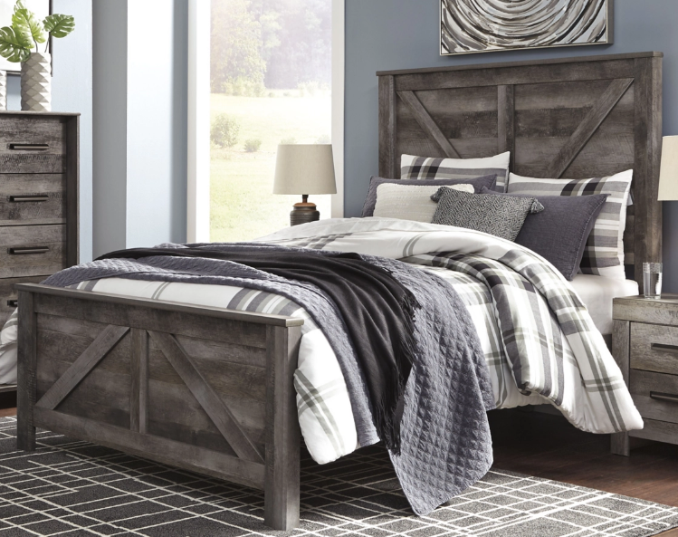 Wynnlow Queen Crossbuck Panel Bed NEW AY-B440-B9 (B440-54, B440-57, B440-98)