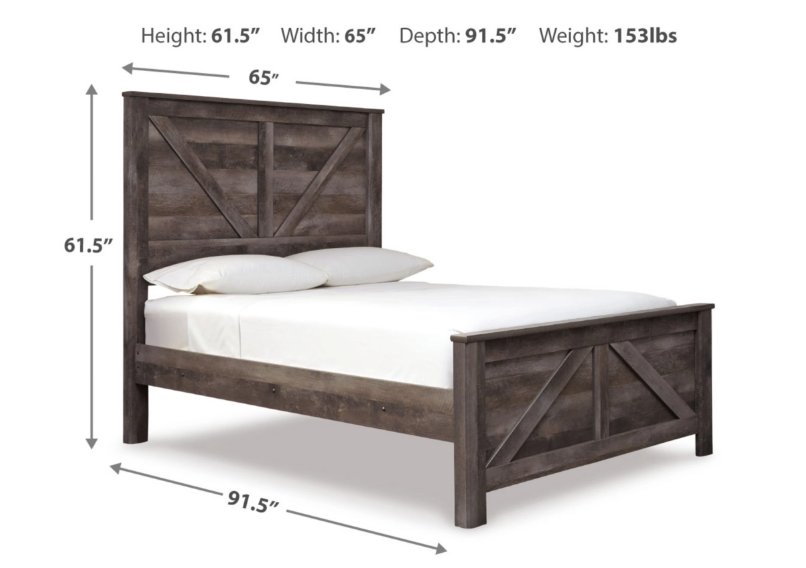 Wynnlow Queen Crossbuck Panel Bed NEW AY-B440-B9 (B440-54, B440-57, B440-98)