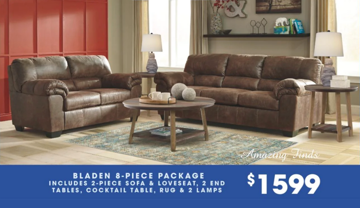 Bladen sofa loveseat 8-piece living room package NEW AY-1202036P8