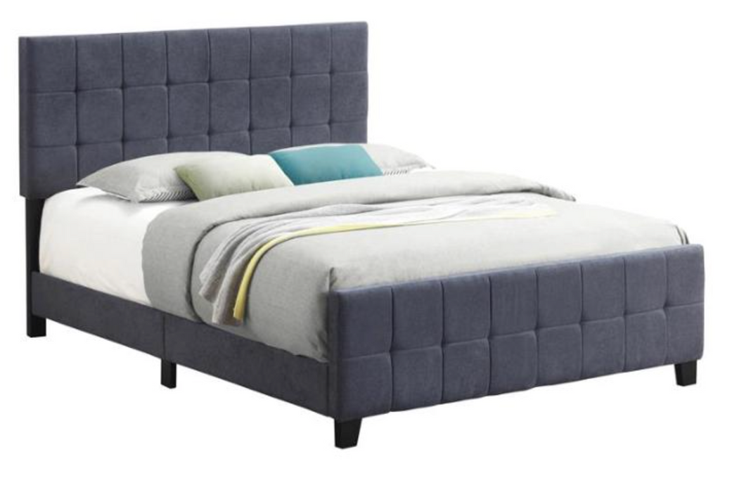 Fairfield Dark Grey Twin Upholstered Tufted Bed NEW CO-305953T