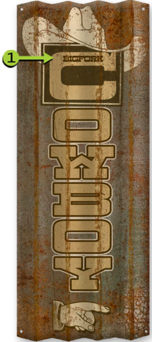 Corrugated Metal California Cowboys Only western rodeo sign wall art 29x37.5 NEW customizable MD-24111