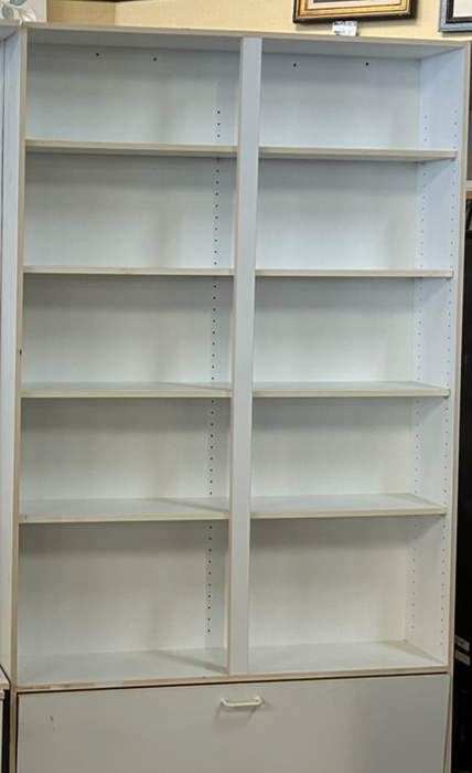 White laminate double wide bookcase book case/shelf bookshelf 33815