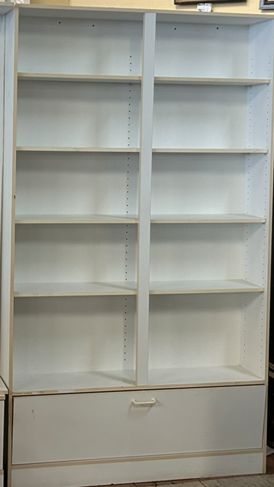 White laminate double wide bookcase book case/shelf bookshelf 33815