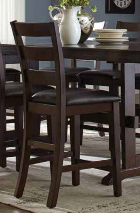 Holbrook Counter Stool w Ladder Back Dark Brown Antique Tobacco NEW CO-105039