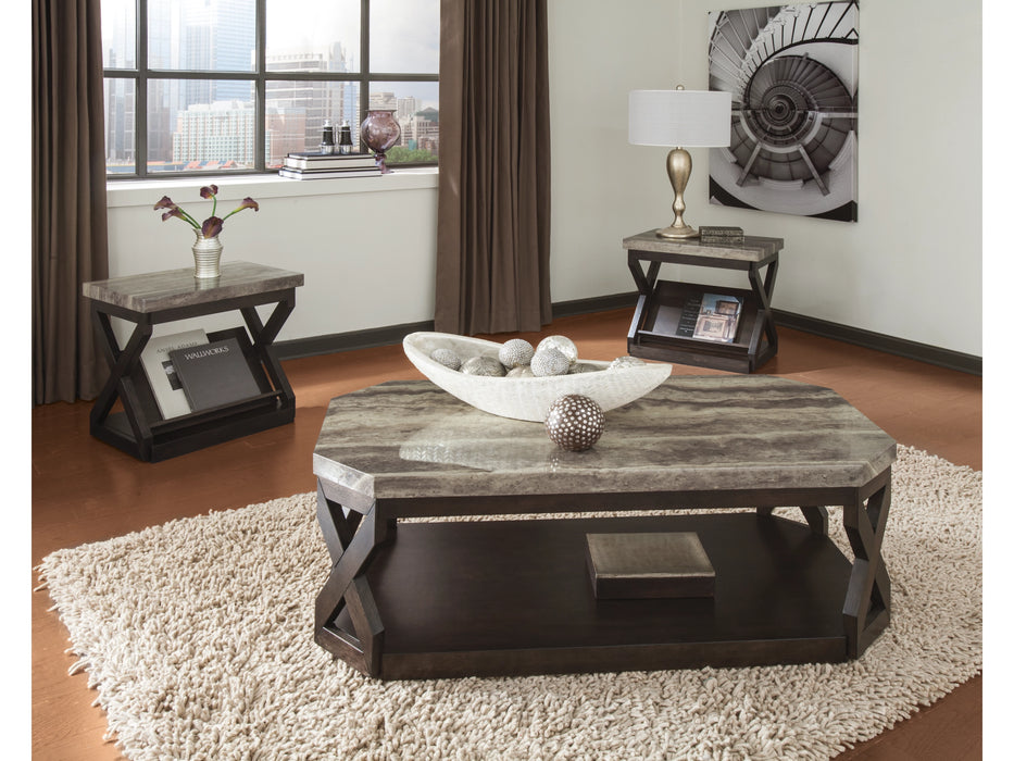 Radilyn Faux Marble Coffee Table and 2 End Tables 3pc Set NEW Ashley