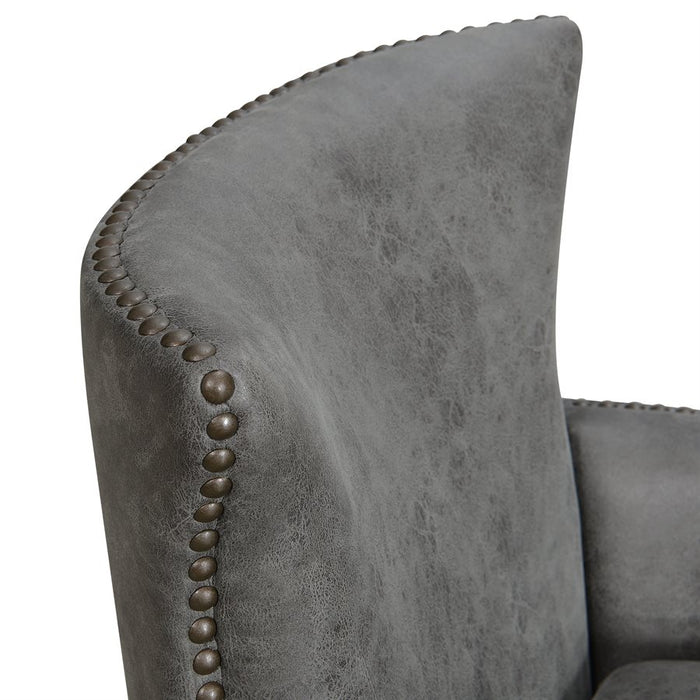 Nola accent chair nail studded dark gray/grey NEW EH-U3536-05-03