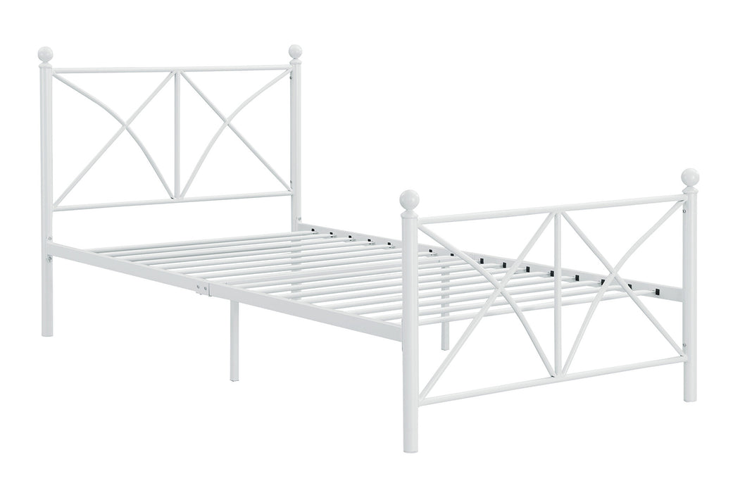 Hart twin platform bed ivory finish NEW CO-422759T