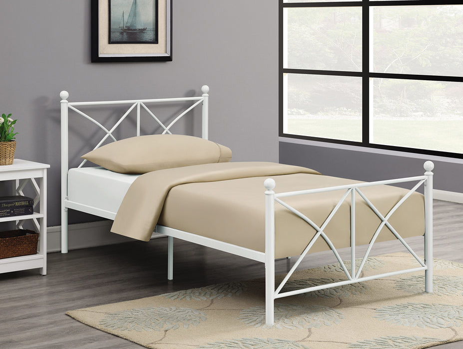 Hart twin platform bed ivory finish NEW CO-422759T