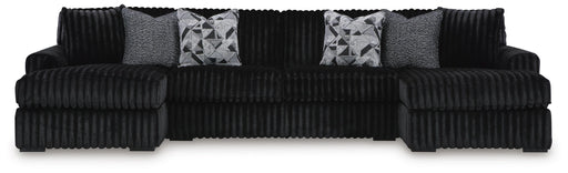 Midnight-Madness Double Chaise Sectional - Onyx