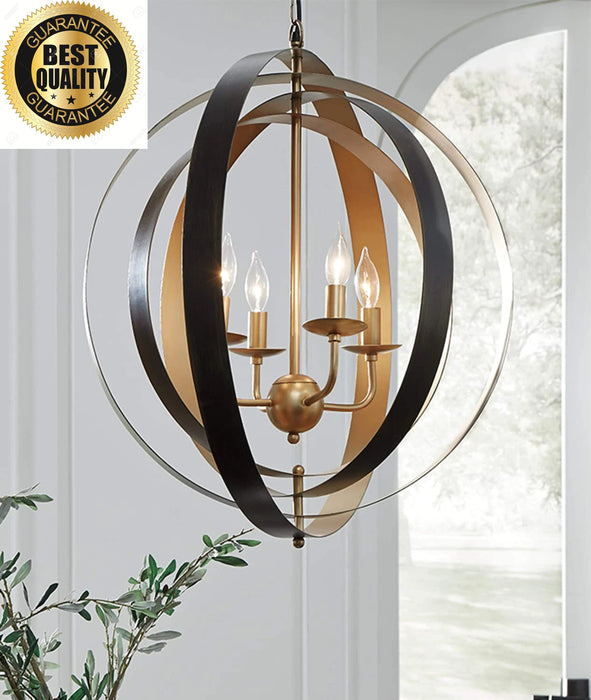 Makani Metal Pendant Light Black/Gold Hanging Lamp Chandelier NEW AY-L000958