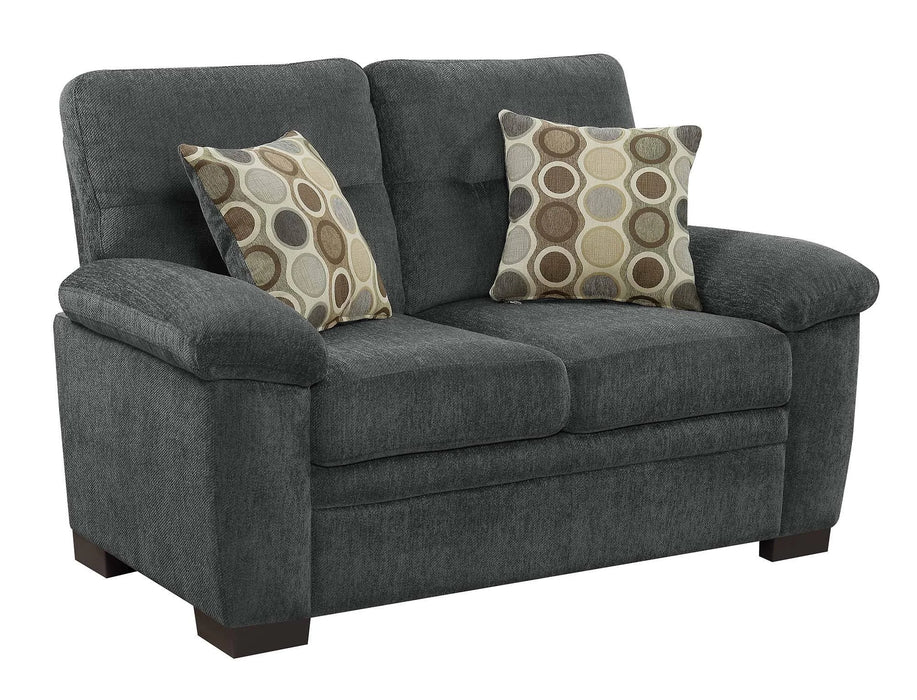 NEW Fairbairn charcoal gray/grey loveseat by Coaster CO-506585