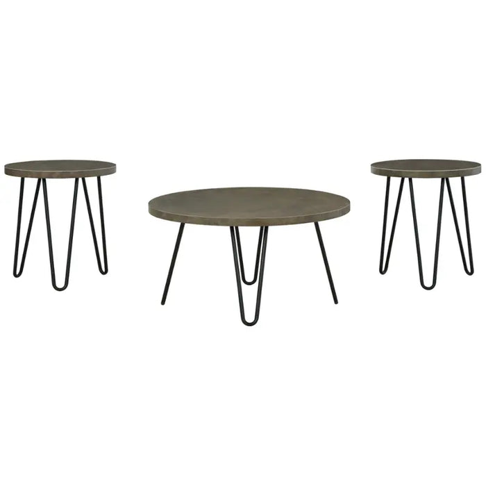 Hadasky Two-Tone Brown/Black Coffee Table and 2 End Tables 3pc Set NEW by Ashley