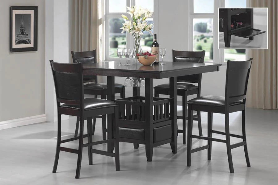 Jaden counter height dining table w/ 4 chairs espresso/black 5pc set NEW CO-100958-S5