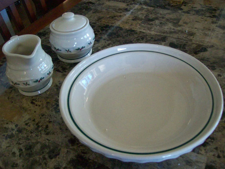 Pie plate, creamer, sugar bowl 3pc set 7181