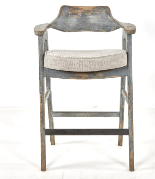 Wagner Counter Bar Stool Barstool Chair Distressed Blue REAL Reclaimed Wood NEW NE-1215325-S1 (1215325,1210339)