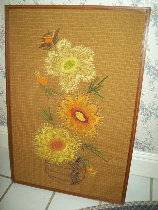 Picture flower cloth/stitched 8457