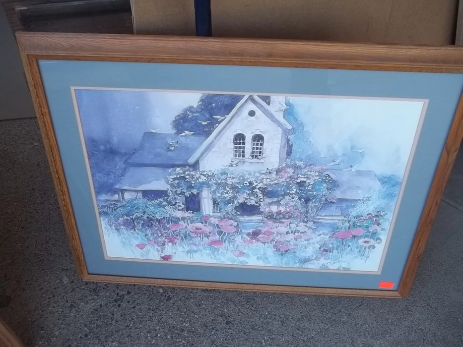 Framed picture house flowers 9140