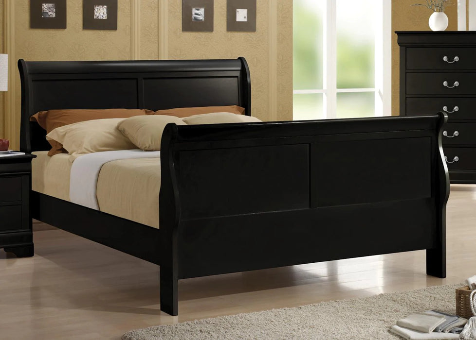 Louis Philippe sleigh bed black NEW CO-203961Q