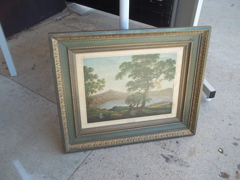 Framed litho The Lake of Albano by Philip Hackert 10888