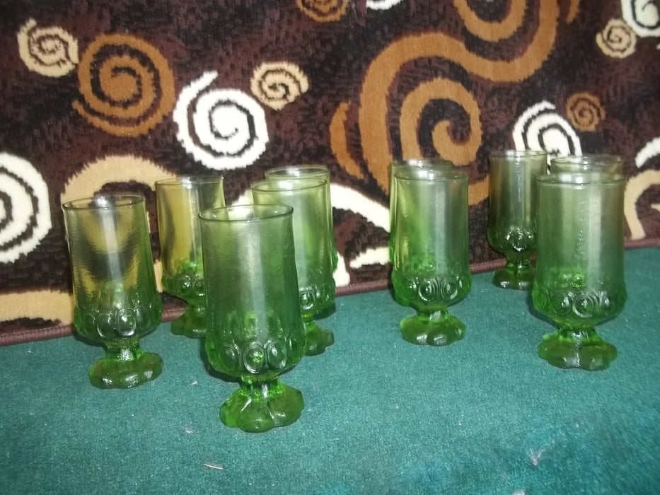 Green glass cups 11789