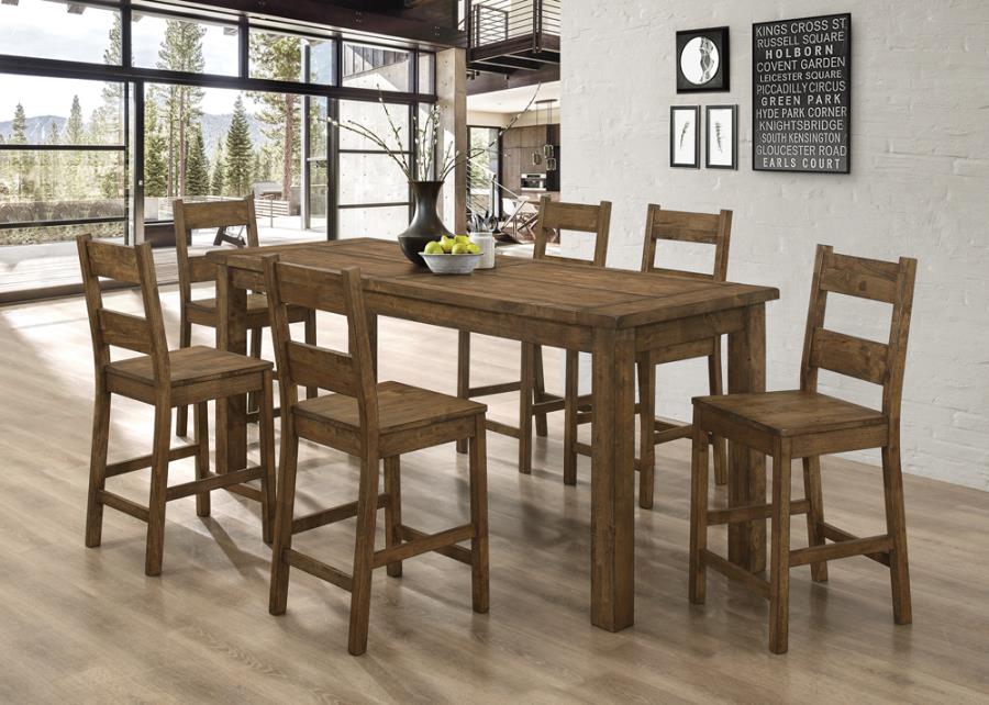 Coleman counter height dining chairs rustic wood NEW CO-192029