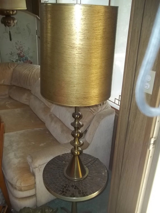 Brass lamp with gold finish shade 12340