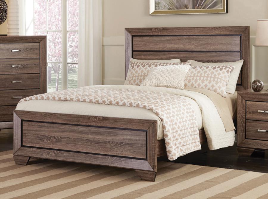 Kauffman bed gray brown queen NEW CO-204191Q