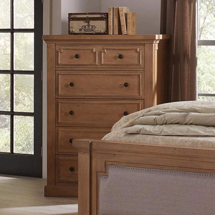 Florence 5-drawer chest dresser rustic smoke NEW CO-205175