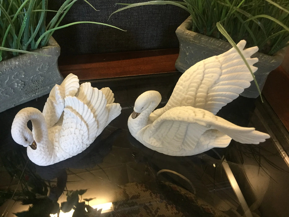 Swan Swans Birds White 2pc Set Decor 20207 121