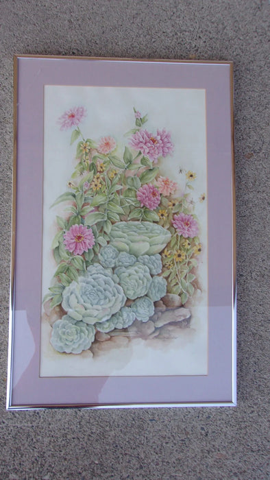 Watercolor original flowers signed by local artist Francia Barbier, PROCEEDS SUPPORT CARR VICTIMS 13617
